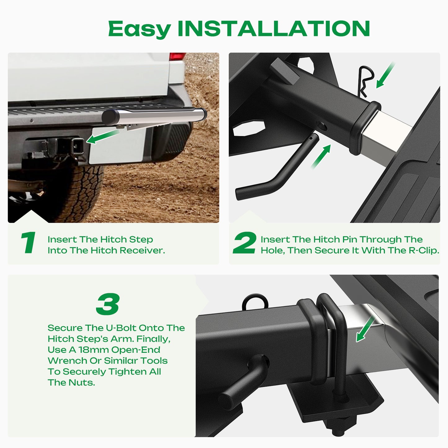 For 2" Receiver Trailer Towing Hitch Step Bar Rear Bumper Guard 27" X 9.6" Oval