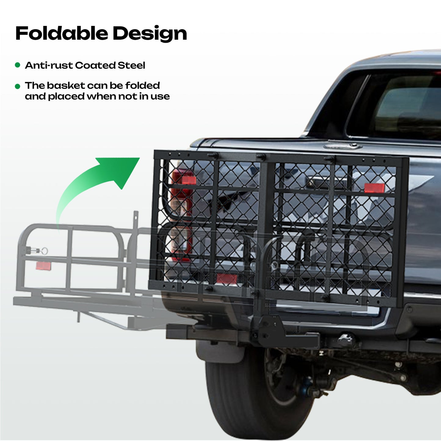 Foldable 500LBS Rack Cargo Carrier Basket Hitch Mount Luggage W/ Waterproof Bag