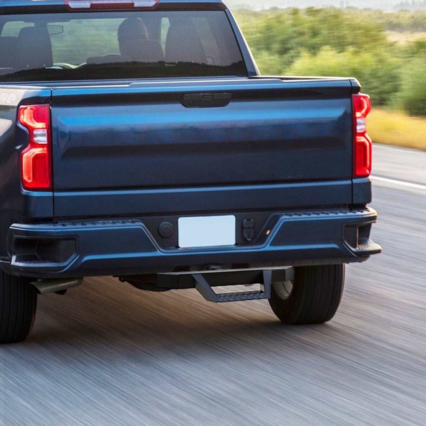For 2" Receiver Rear Bumper Trailer Towing Hitch Step Bar 32" W X 13.3" L Black