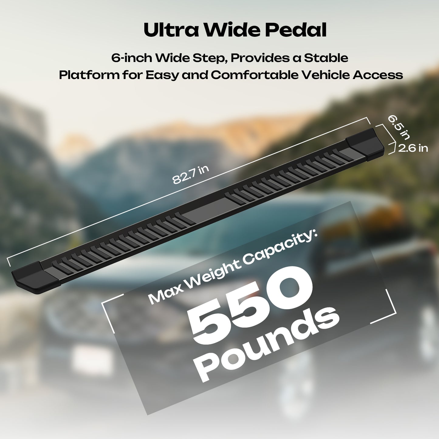 Running Boards 6.5" for 2004-2014 Ford F150 Crew Cab Side Step Bars Nerf Bar BLK
