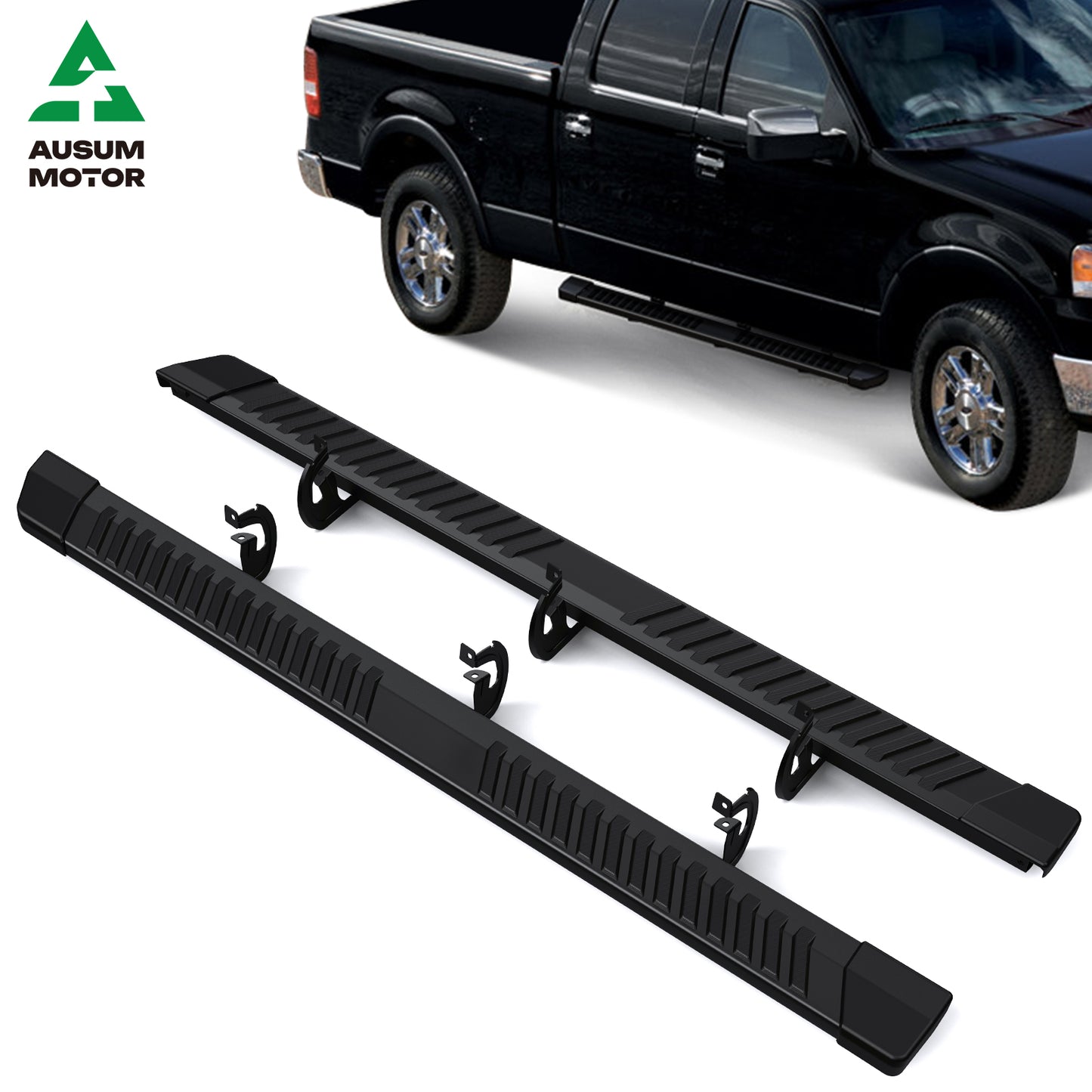 Running Boards 6.5" for 2004-2014 Ford F150 Crew Cab Side Step Bars Nerf Bar BLK