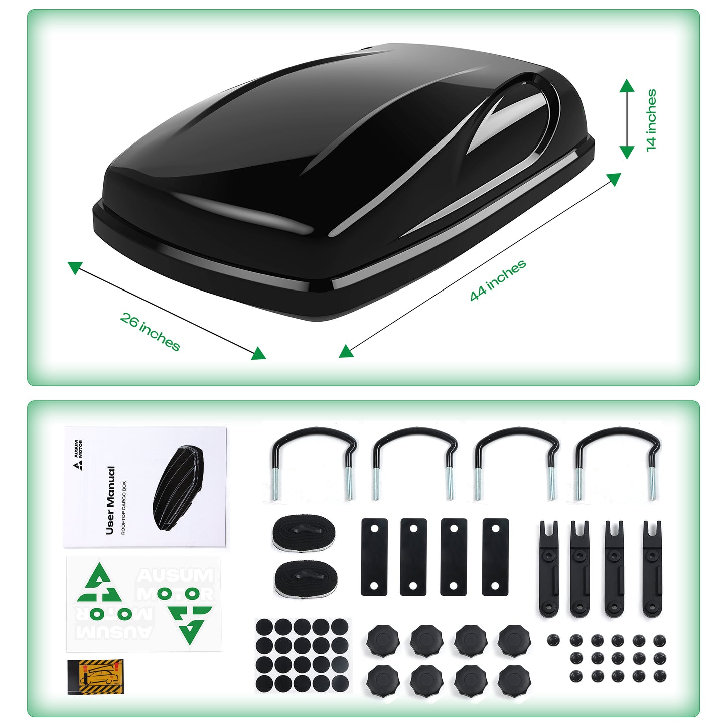 Rooftop Cargo Box Car Top Cargo Carrier Roof Mount Storage Box Waterproof W/ Key