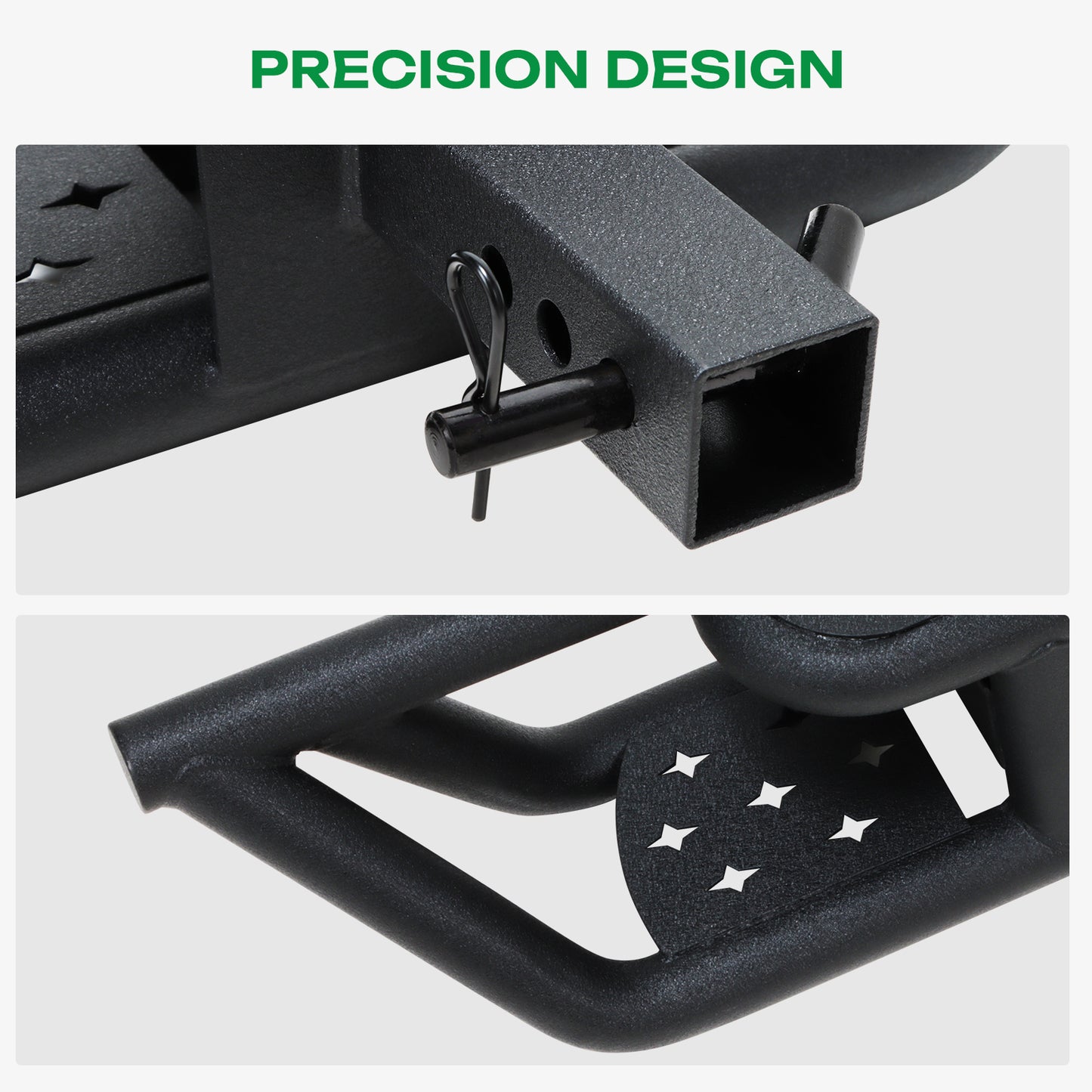 For 2" Receiver Rear Bumper Trailer Towing Hitch Step Bar 32" Wide X 13" Black