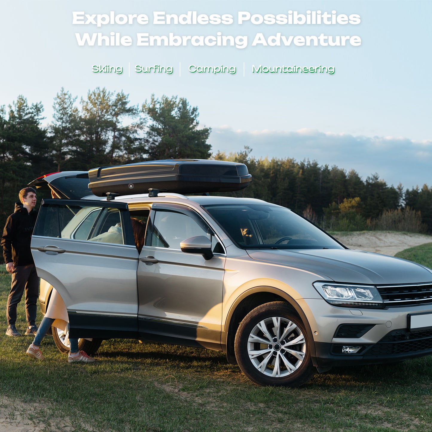 14 Cu. Ft. Car Rooftop Cargo Box Carrier AUSUM MOTOR Roof Mount Travel Storage