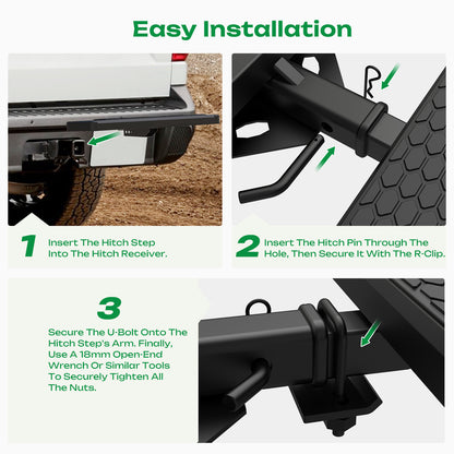Fit 2-Inch Receiver Trailer Towing Hitch Step Bar Rear Bumper Guard 34" X 11.4"