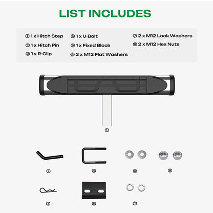For 2" Receiver Trailer Towing Hitch Step Bar Rear Bumper Guard 27" X 9.6" Oval