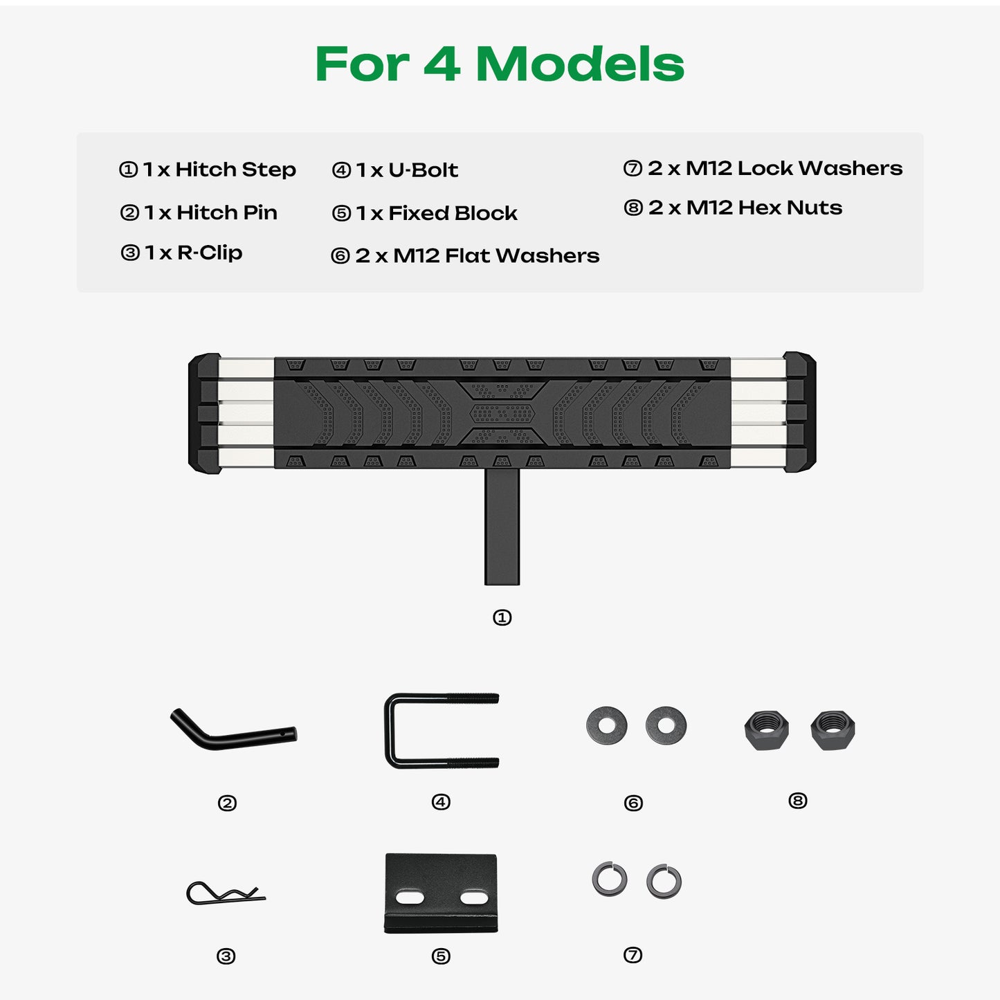 Fit 2" Receiver Trailer Towing Hitch Step Bar Rear Bumper Guard 33.5" X 12"
