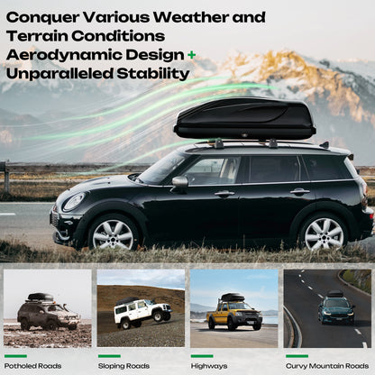 Rooftop Cargo Box Car Top Cargo Carrier Roof Mount Storage Box Waterproof W/ Key