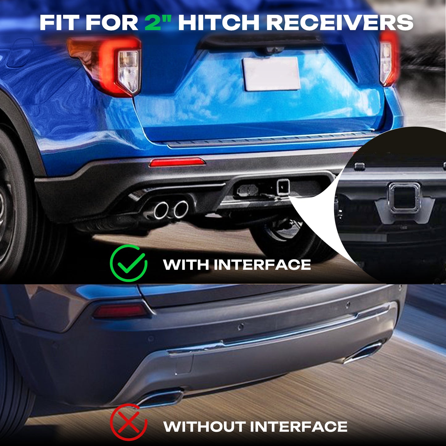 Fit 2" Receiver Trailer Towing Hitch Step Bar Rear Bumper Guard 33.5" X 12"