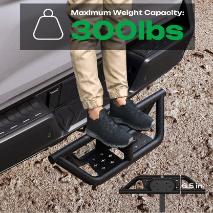 For 2" Receiver Rear Bumper Trailer Towing Hitch Step Bar 32" Wide X 13" Black