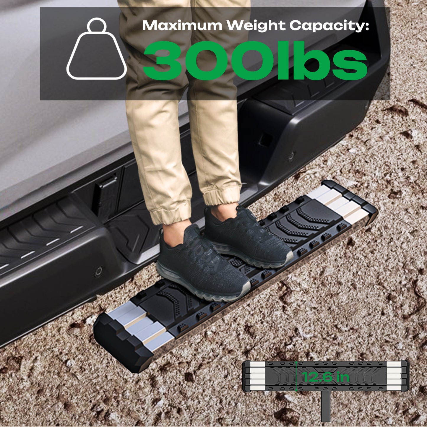 Fit 2" Receiver Trailer Towing Hitch Step Bar Rear Bumper Guard 33.5" X 12"