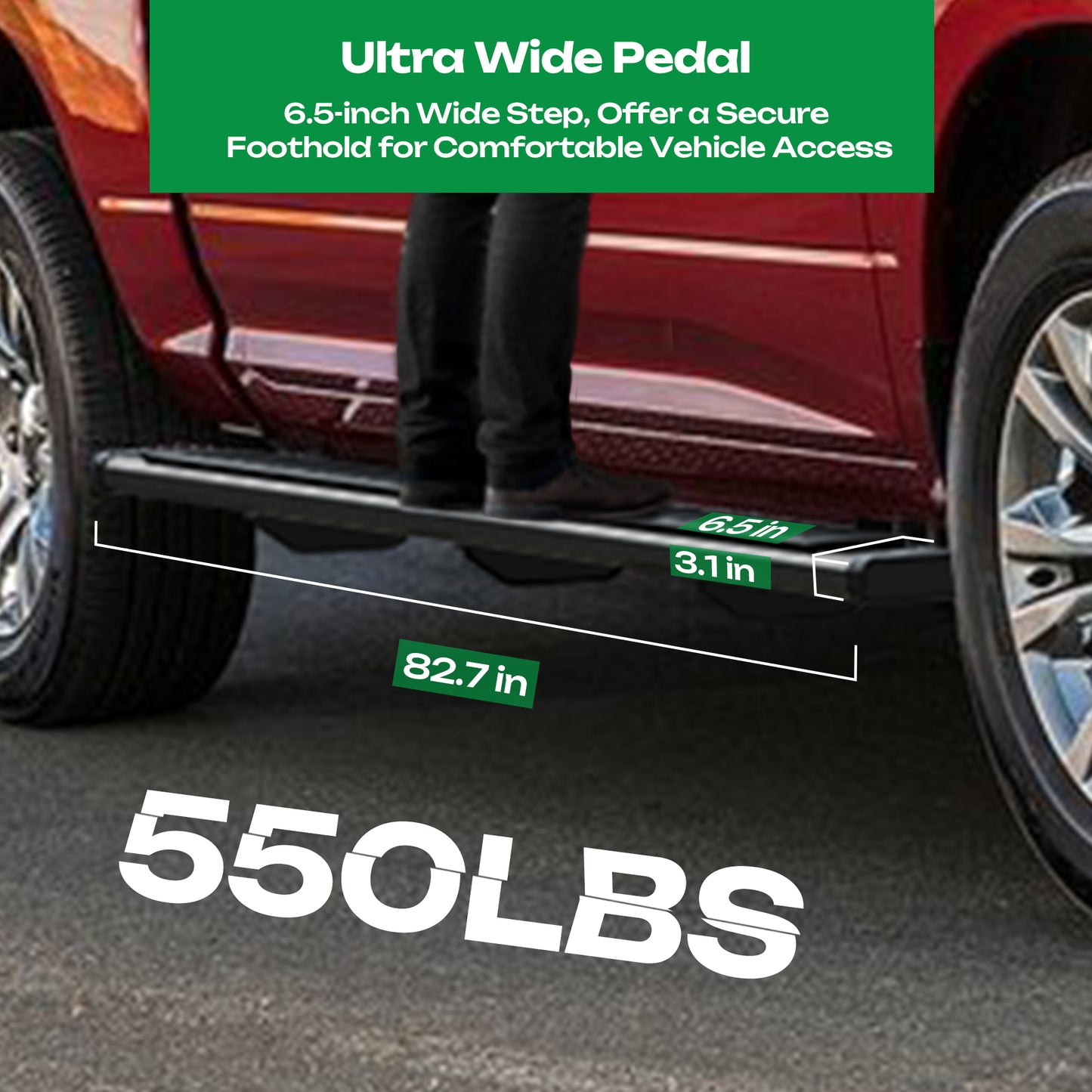 For 2009-2023 Dodge Ram 1500 Crew Cab 6.4'' Running Boards Side Steps Nerf Bar