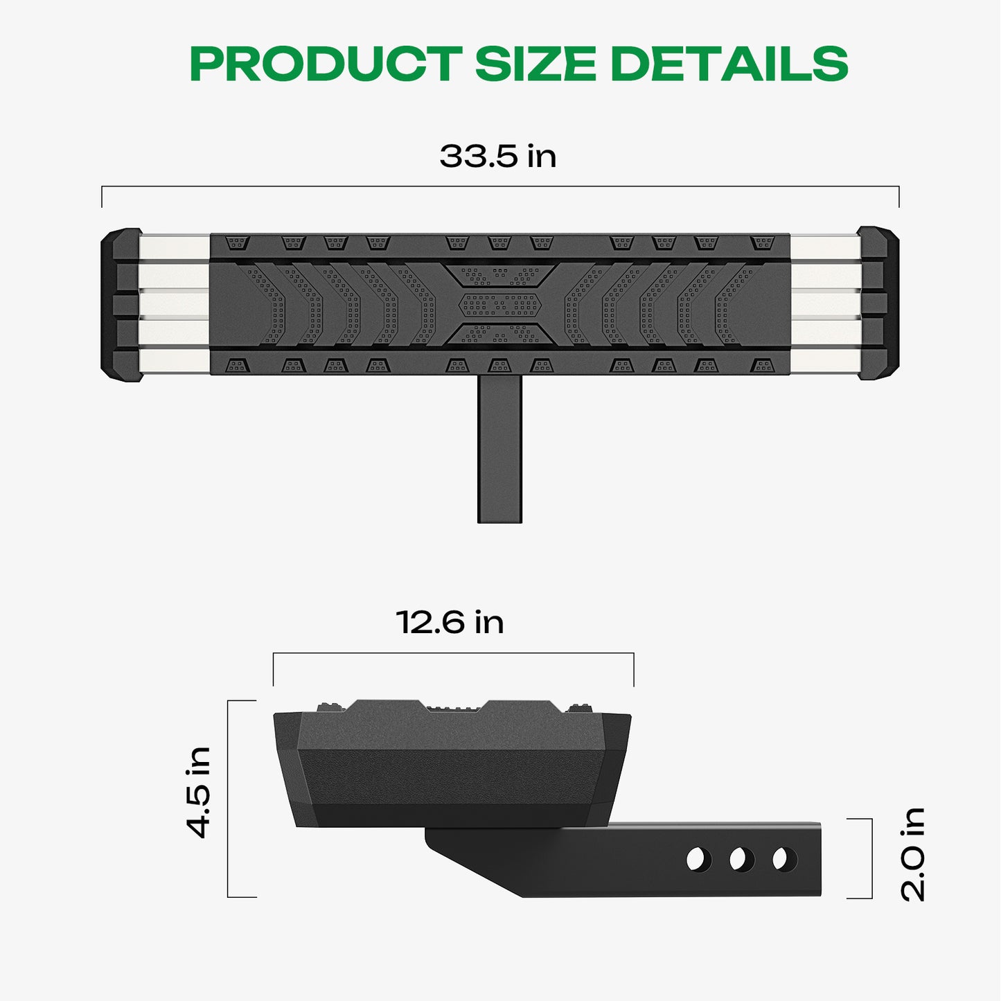 Fit 2" Receiver Trailer Towing Hitch Step Bar Rear Bumper Guard 33.5" X 12"
