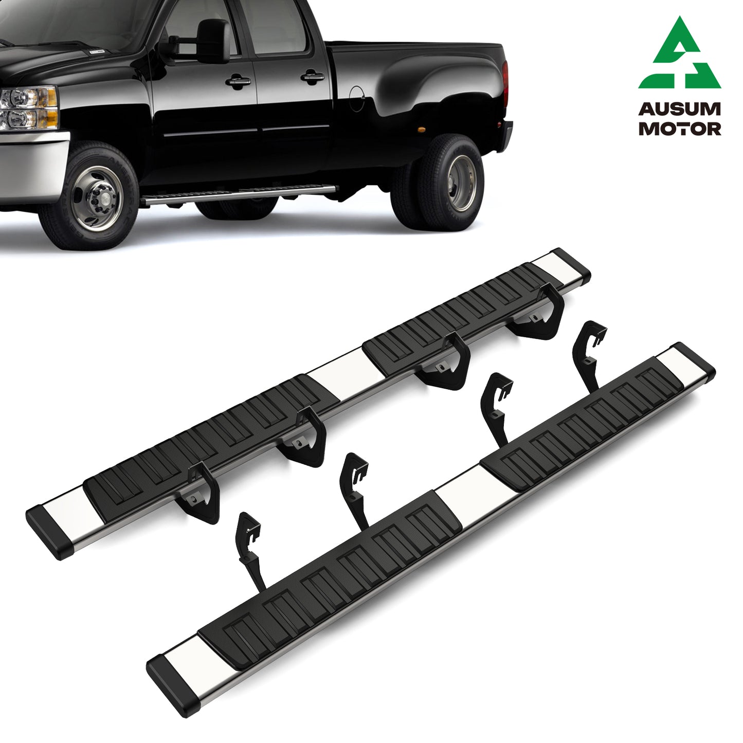 Running Boards 6.4'' For 2007-2019 Silverado Sierra 1500 Crew Cab Side Steps Bar