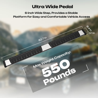 For 2009-2023 Dodge Ram 1500 Crew Cab 6.4'' Running Boards Side Steps Nerf Bar