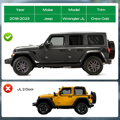 7.2" Running Boards For 2018-2024 Jeep Wrangler JL 4 Door Side Steps Nerf Bars