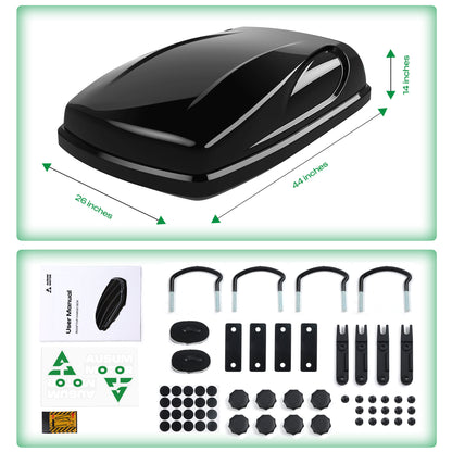 Rooftop Cargo Box Car Top Cargo Carrier Roof Mount Storage Box Waterproof W/ Key