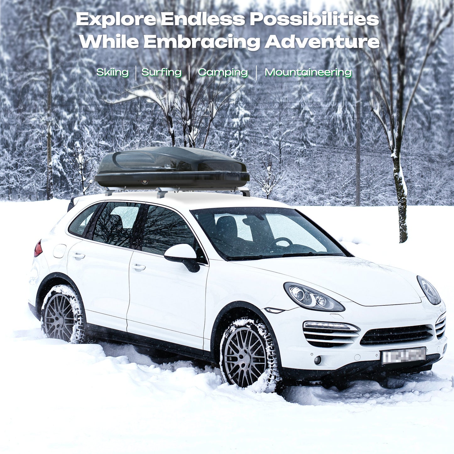 Rooftop Cargo Box Car Top Cargo Carrier Roof Mount Storage Box Waterproof W/ Key